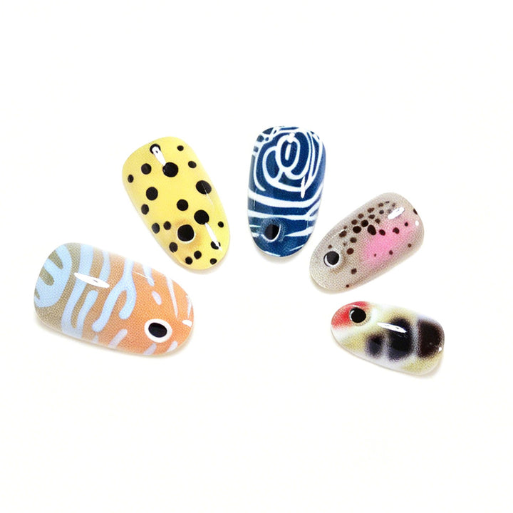 Artistic Patterned Press-On Nail Tips Bowlift