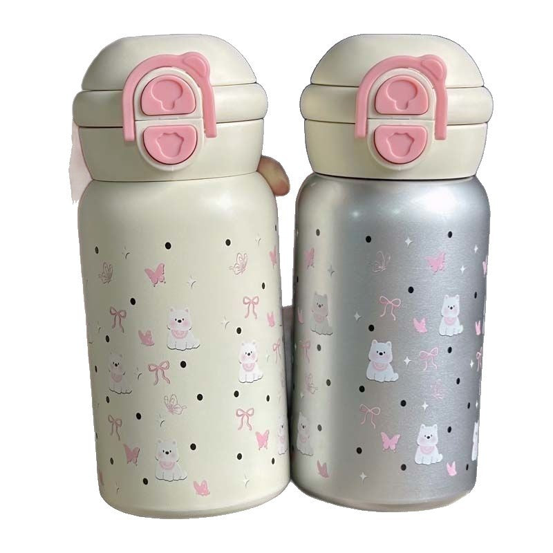 Women's insulated drinking bottle with secure closure and cute animal design Bowlift
