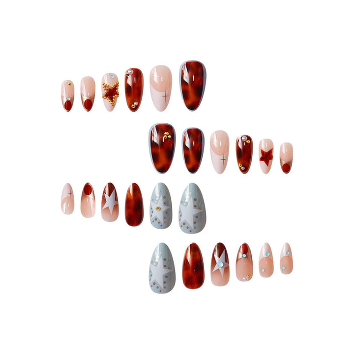 Decorative Stiletto Press-On Nails with Gemstone Accents Bowlift