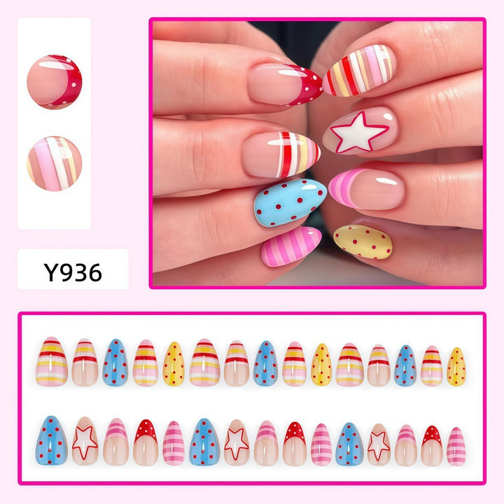 Creative Nail Art Set with Colorful Patterns Bowlift