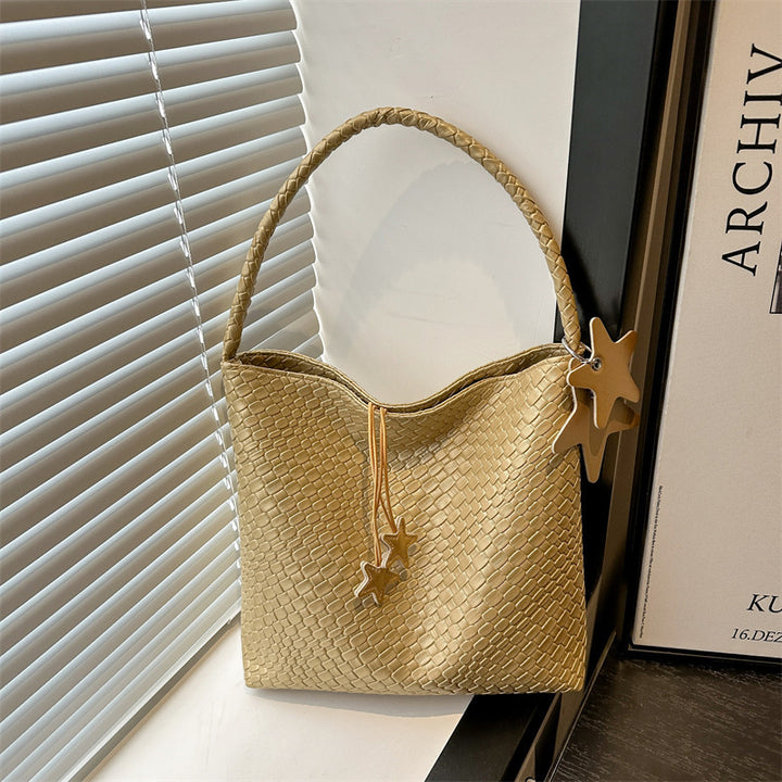 Textured Weave Handheld Shoulder Bag Bowlift