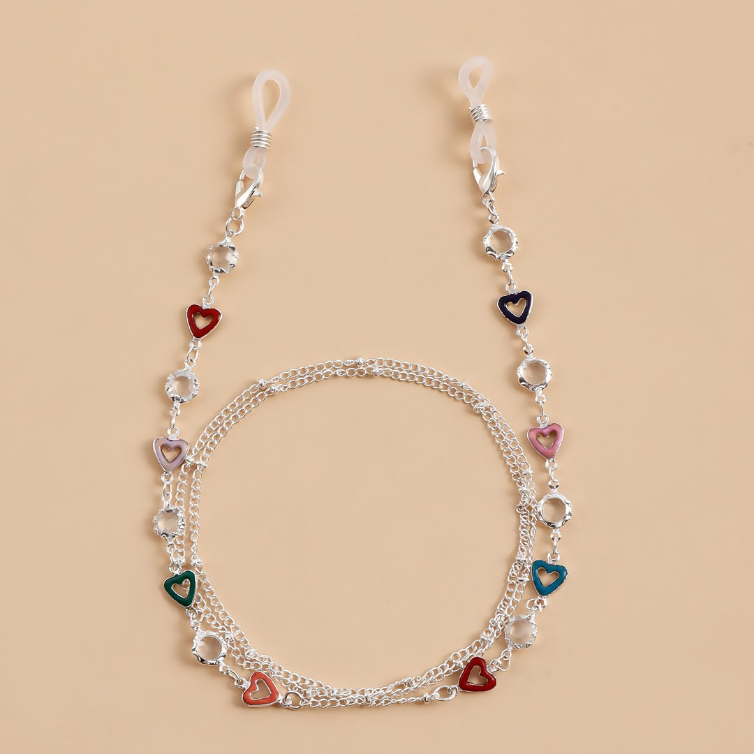 Decorative Heart Charm Eyewear Chain Bowlift