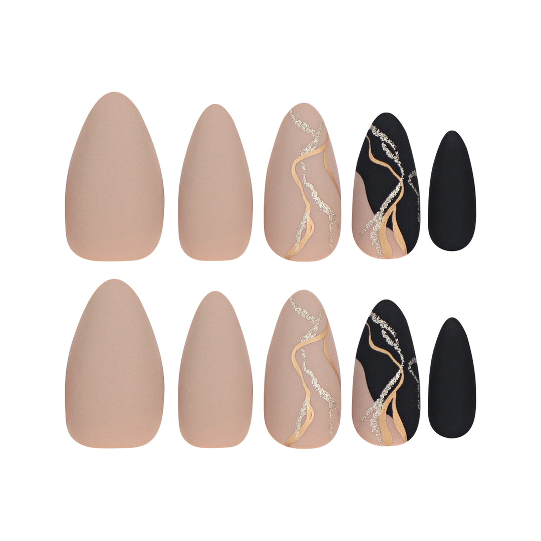 Artful nail designs with elegant gold accent Bowlift