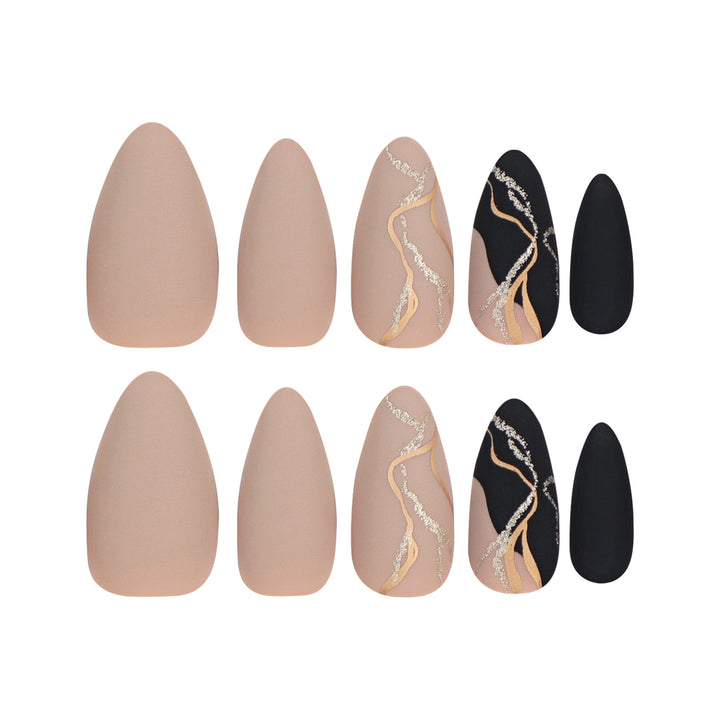 Artful nail designs with elegant gold accent Bowlift