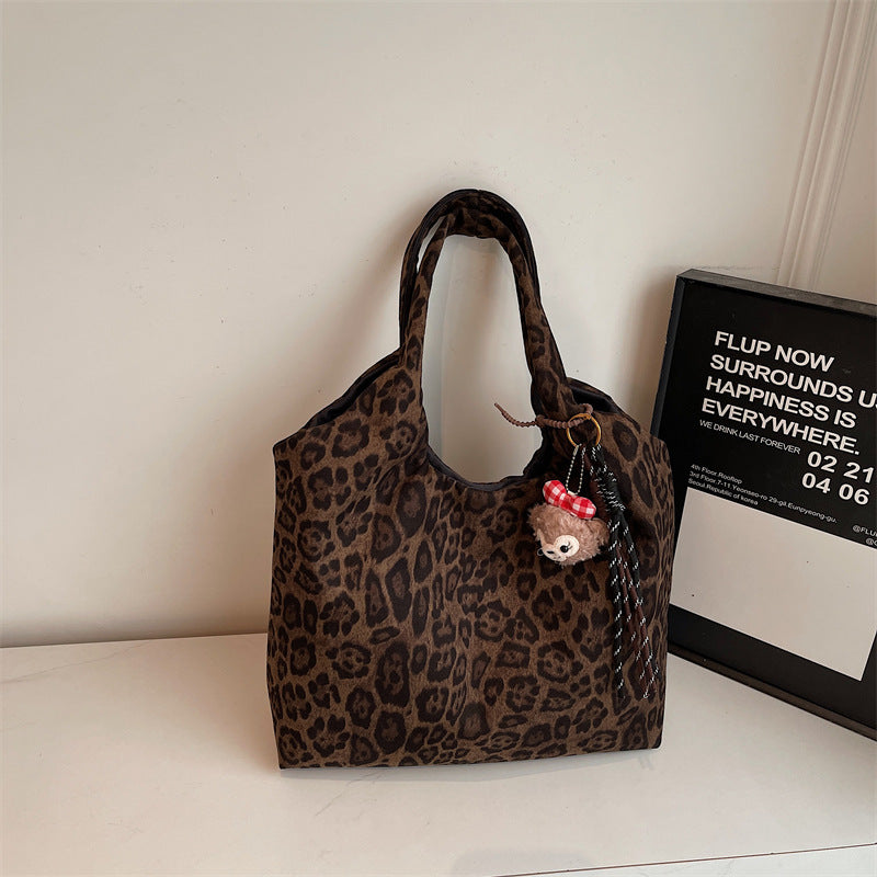 Fashionable Leopard Print Tote Bag Bowlift