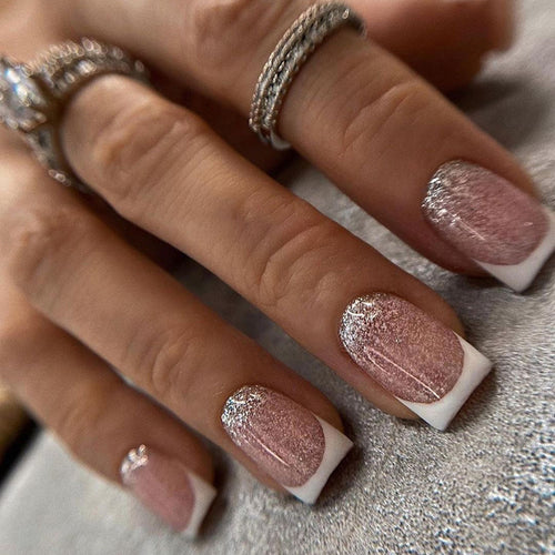 Elegant Glitter Ombre Press-On Nail Tips Bowlift