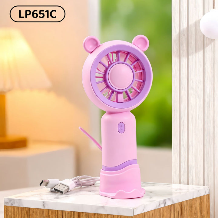 Ladies Portable Mini Handheld Fan with Cat Ears Bowlift