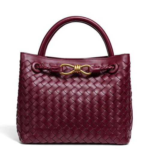 Woven Leather Tote Bag Bowlift