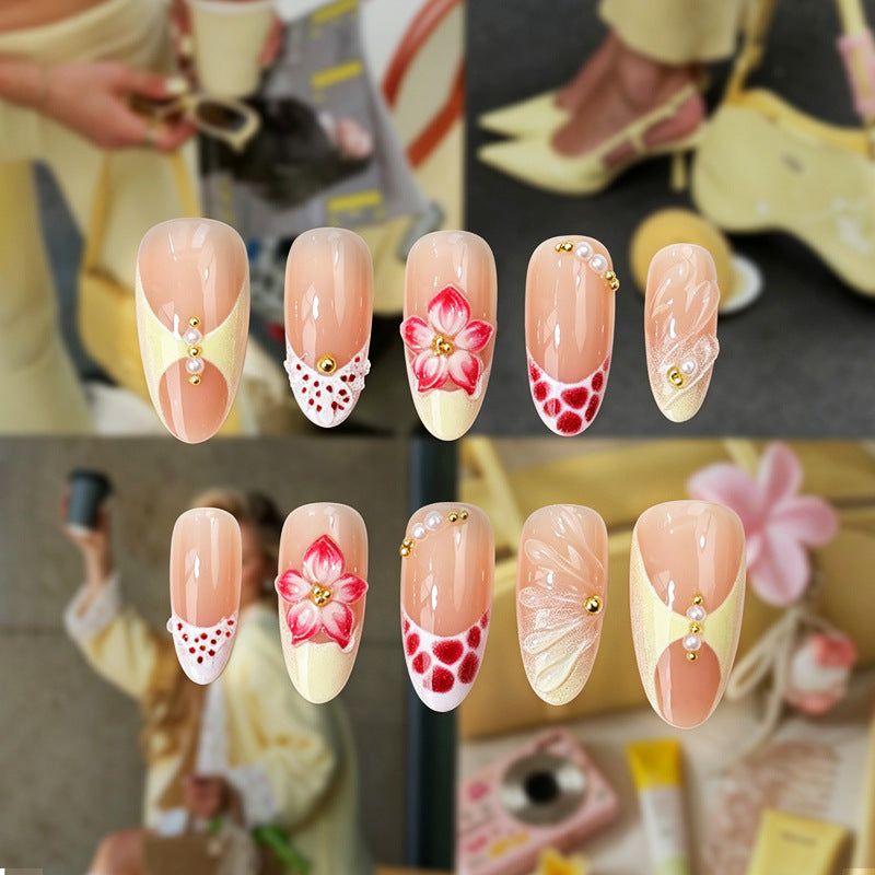 Floral Design Premium Press-On Nail Tips Bowlift