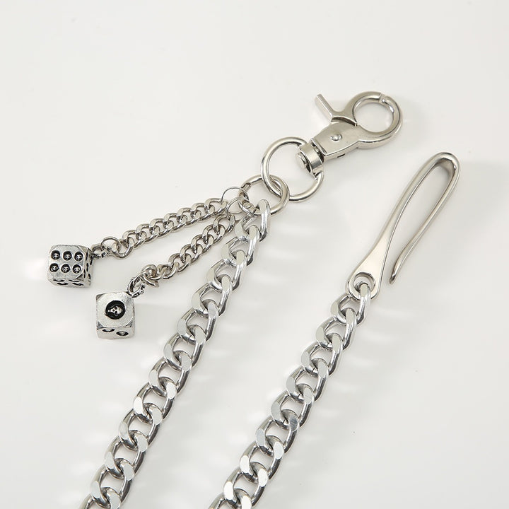 Fashionable chain keychain with cube pendants Bowlift