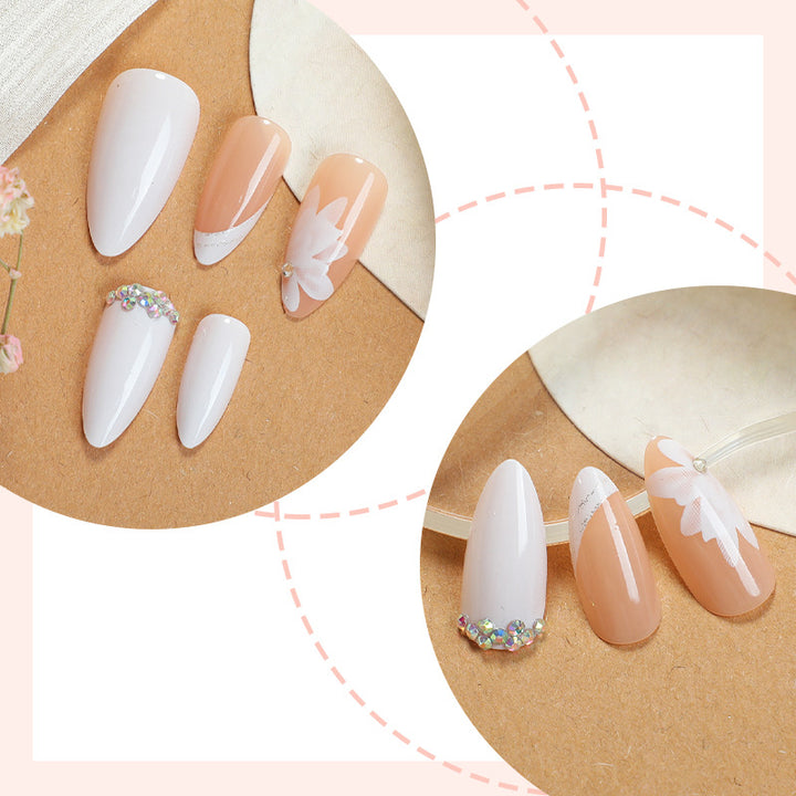 Premium Floral Designed Press-On Nail Set Bowlift