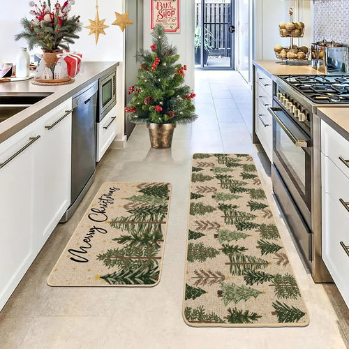 Festive Holiday Kitchen Runner Mat Bowlift
