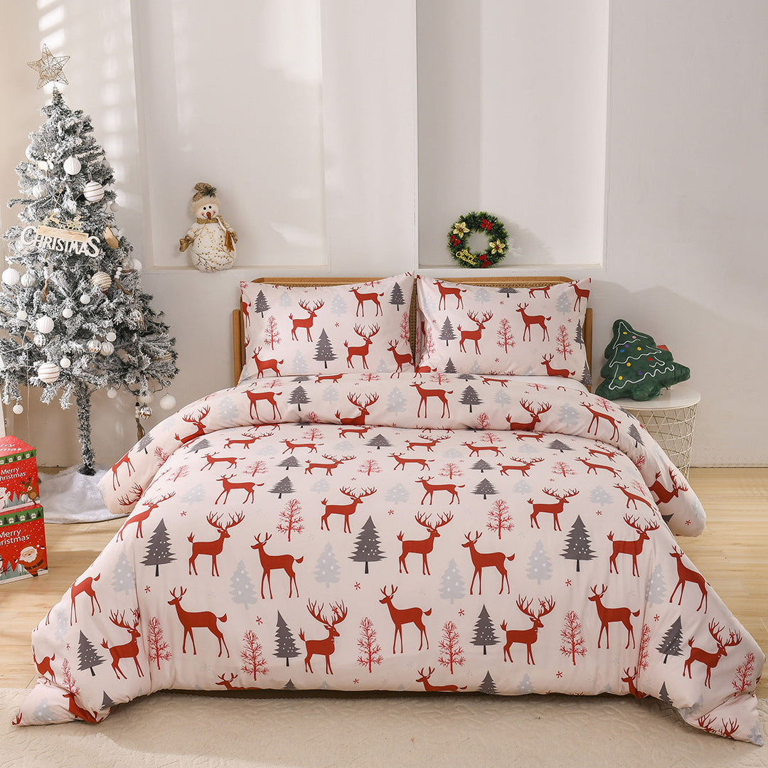 BowLift | Christmas Forest Deer Pattern Duvet Three-piece Set