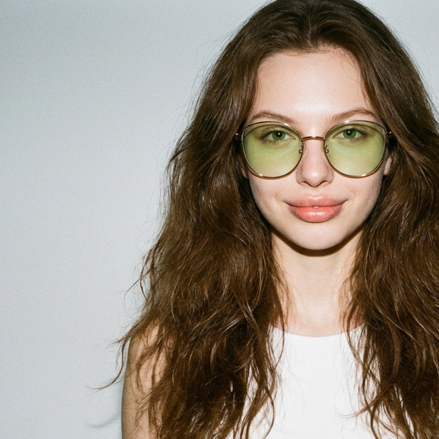Women's geometric sunglasses with narrow metal frame Bowlift
