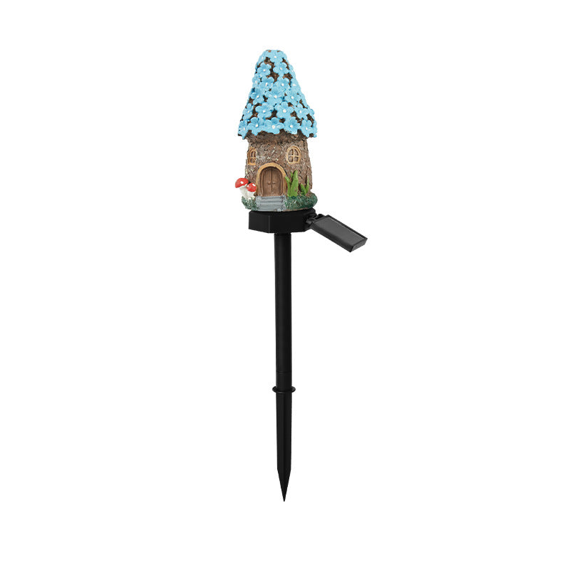 Whimsical Solar-Powered LED Fairy House Garden Stake Bowlift