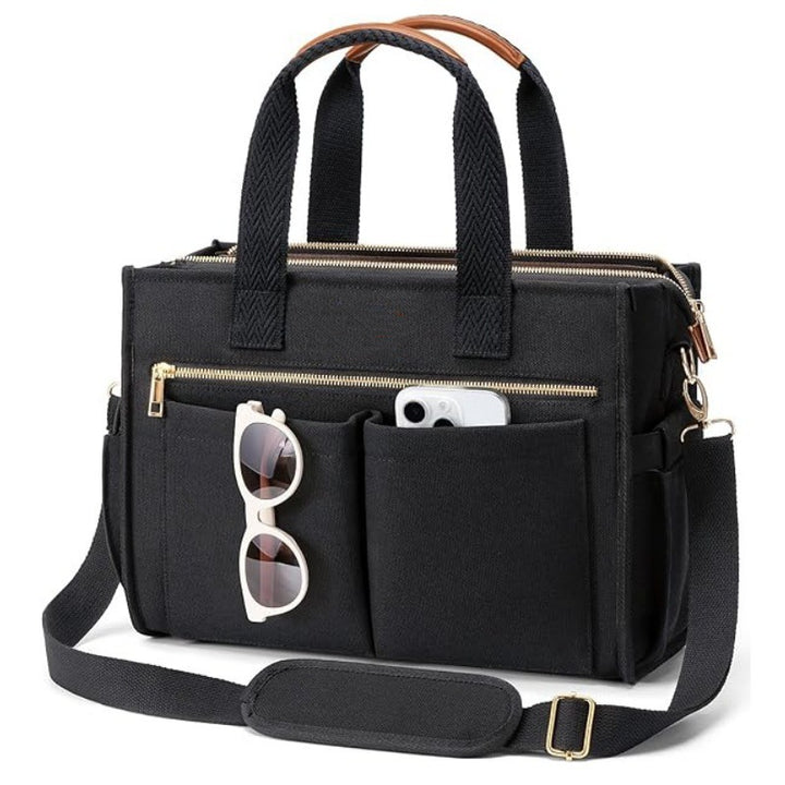 Elegant Handbag with Multiple Compartment System Bowlift