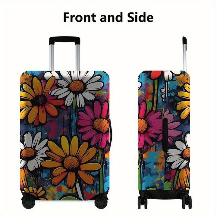 Floral-Illustrated Hard Shell Travel Suitcase Bowlift