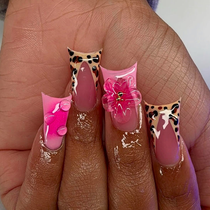 Artistic Floral Gel Press-On Nails Bowlift 1787368914