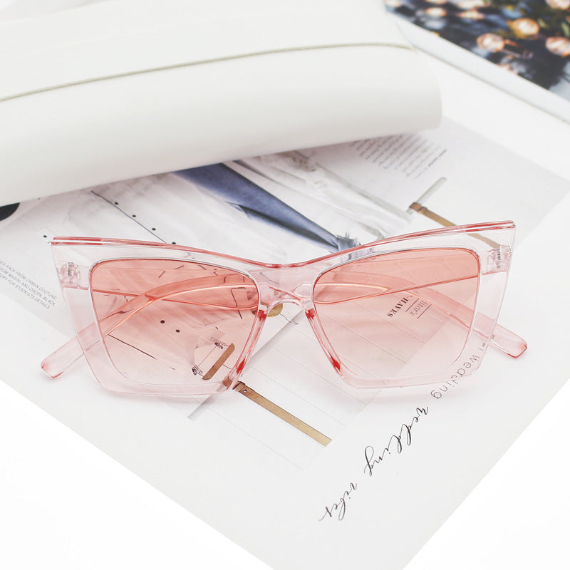 Women's Cat Eye Sunglasses with Transparent Frame and UV Protection Bowlift