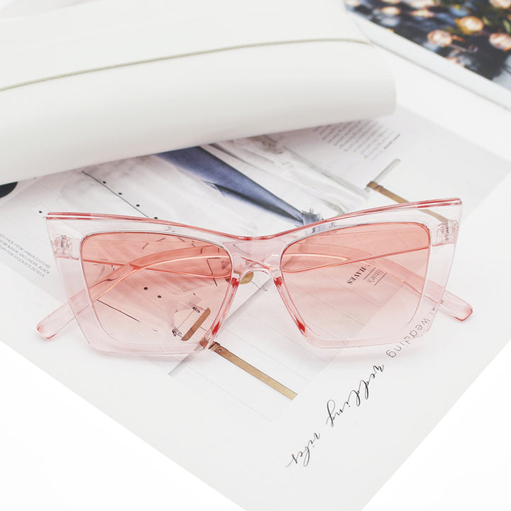 Women's Cat Eye Sunglasses with Transparent Frame and UV Protection Bowlift