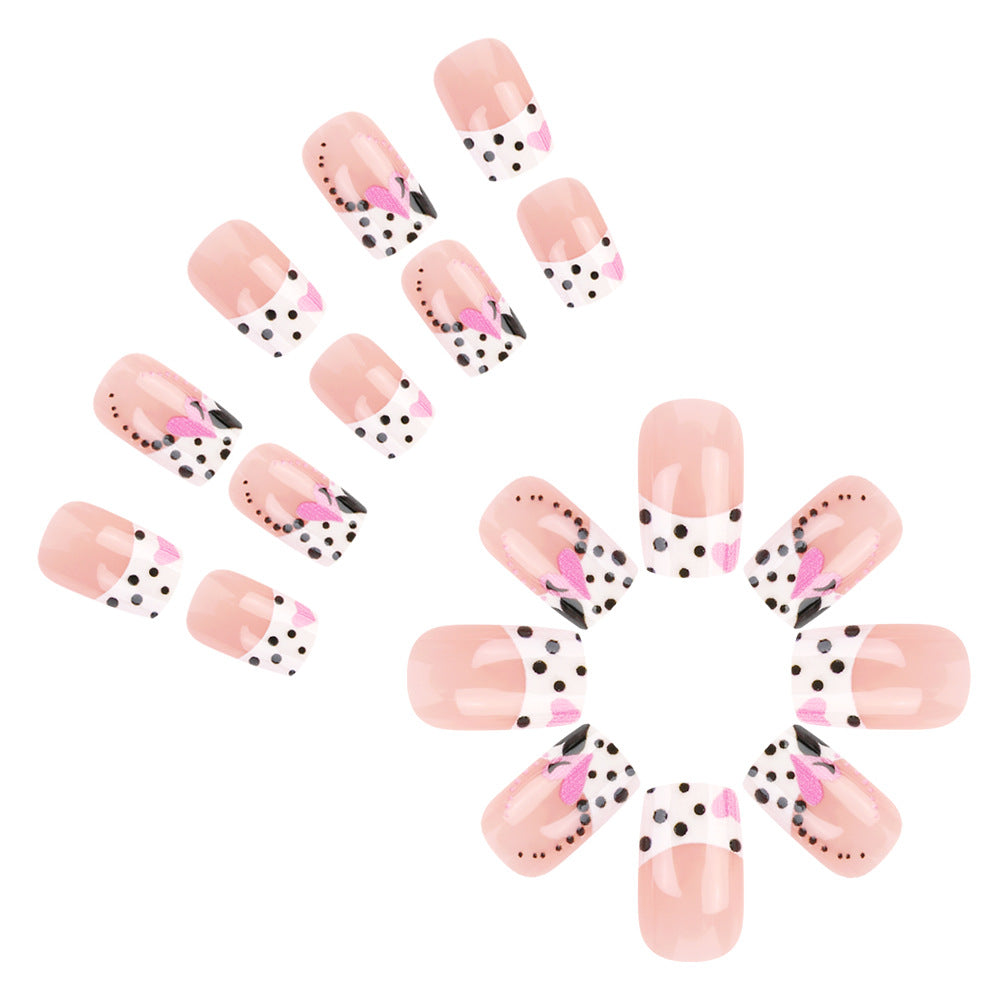 Decorative Heart-Patterned Press-On Nails Bowlift