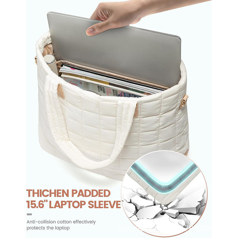 Elegant Quilted Tote Bag with Removable Wallet Bowlift