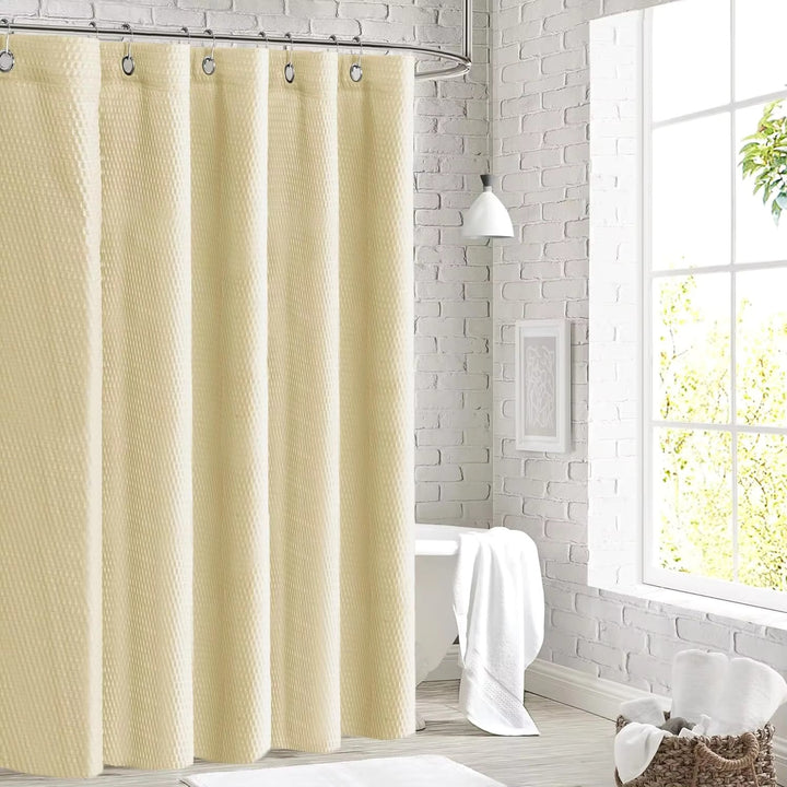 Textured Fabric Shower Curtain Bowlift