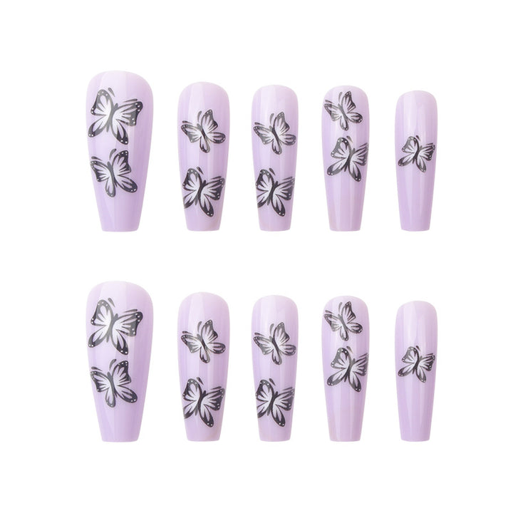 Artistic Floral Print Press-On Nails Bowlift