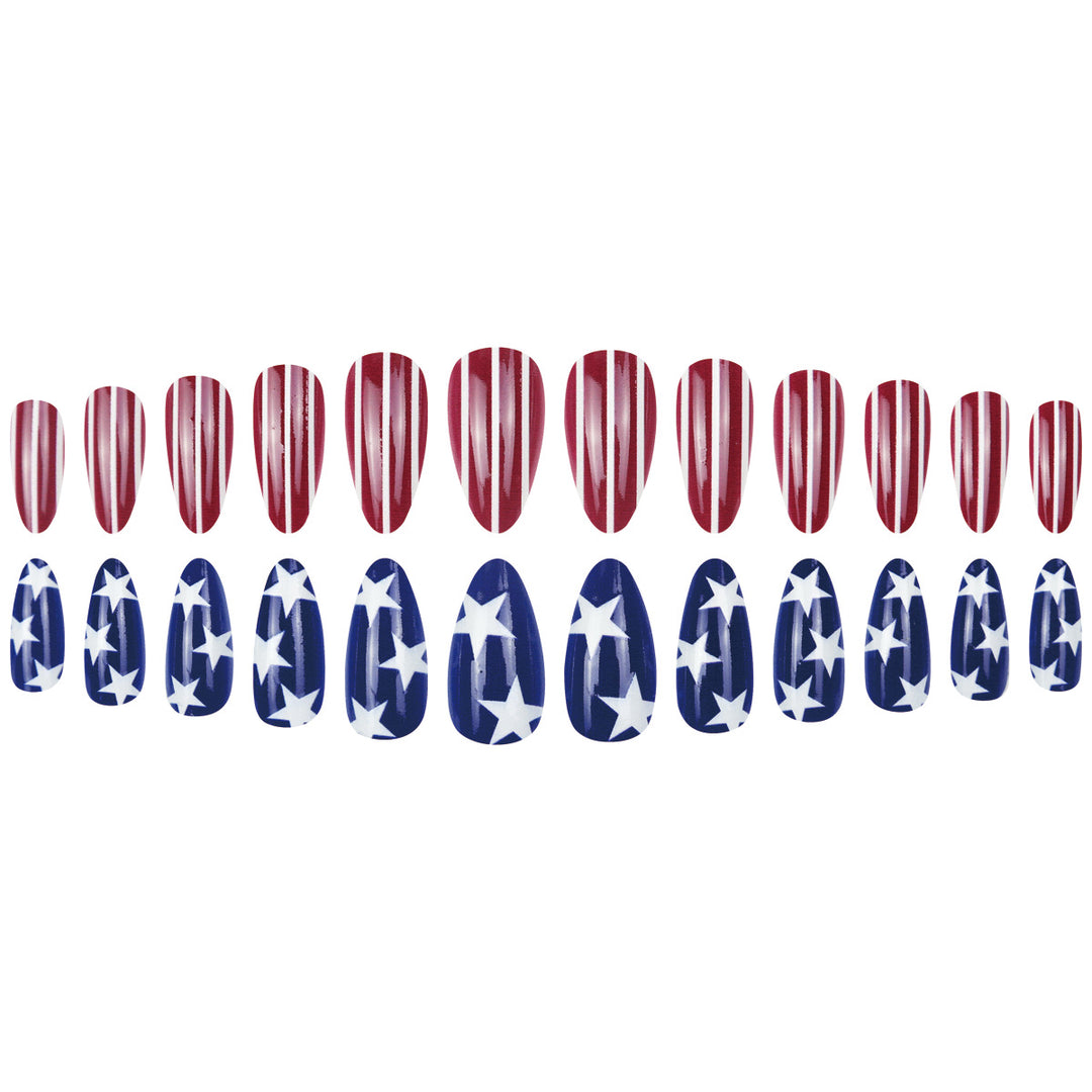 Patriotic Stiletto Press-On Nails Bowlift