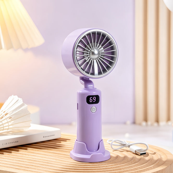 Women's Portable Table Fan with Digital Speed Display Bowlift