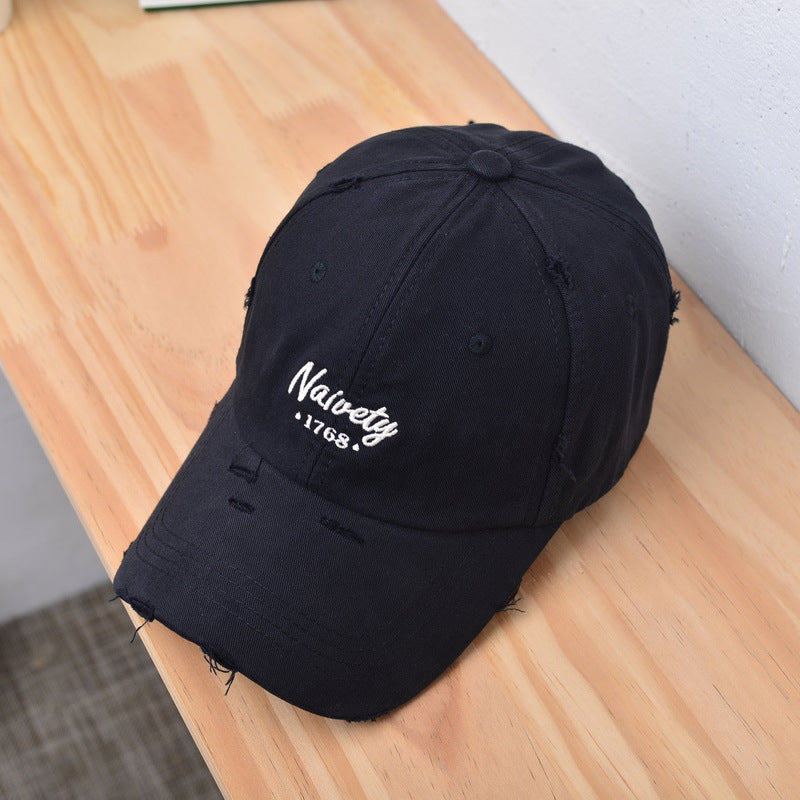 Men's Distressed Vintage Cotton Baseball Cap Bowlift