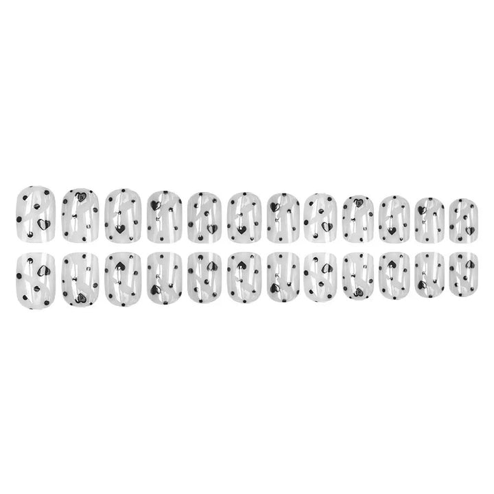 Nail art set with fashionable heart and dot design Bowlift