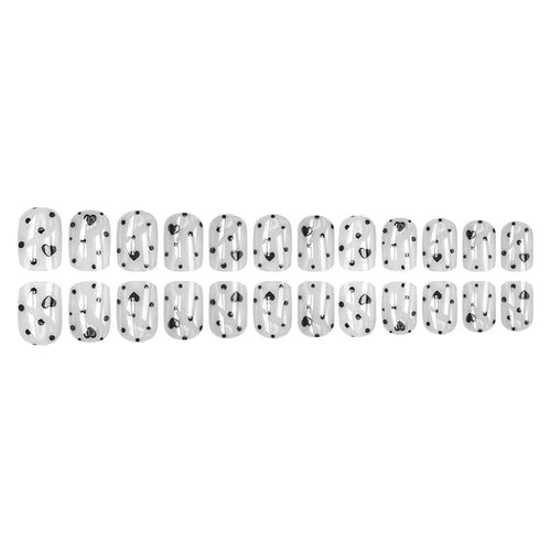 Nail art set with fashionable heart and dot design Bowlift
