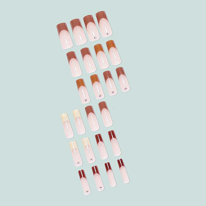 Glamorous artificial nails with rhinestone highlights Bowlift