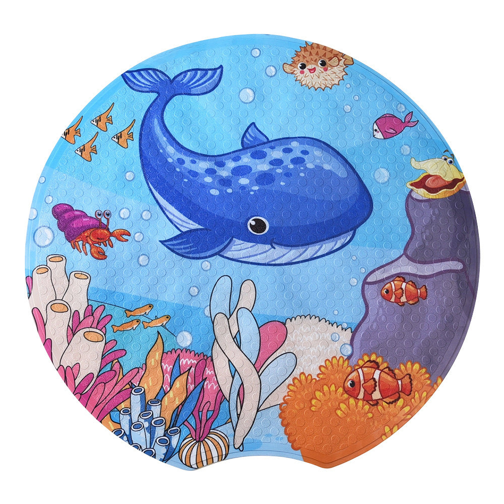 Cartoon Ocean-Themed Bath Mat Bowlift