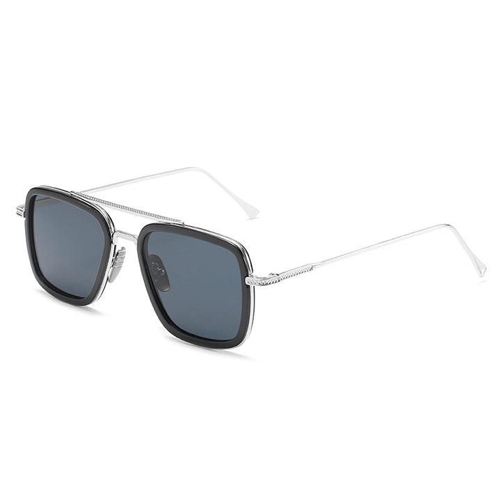 Women's fashionable square sunglasses with luxurious metal frame Bowlift