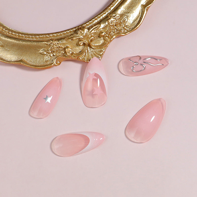 Premium Press-On Nail Set with Decorative Accents Bowlift