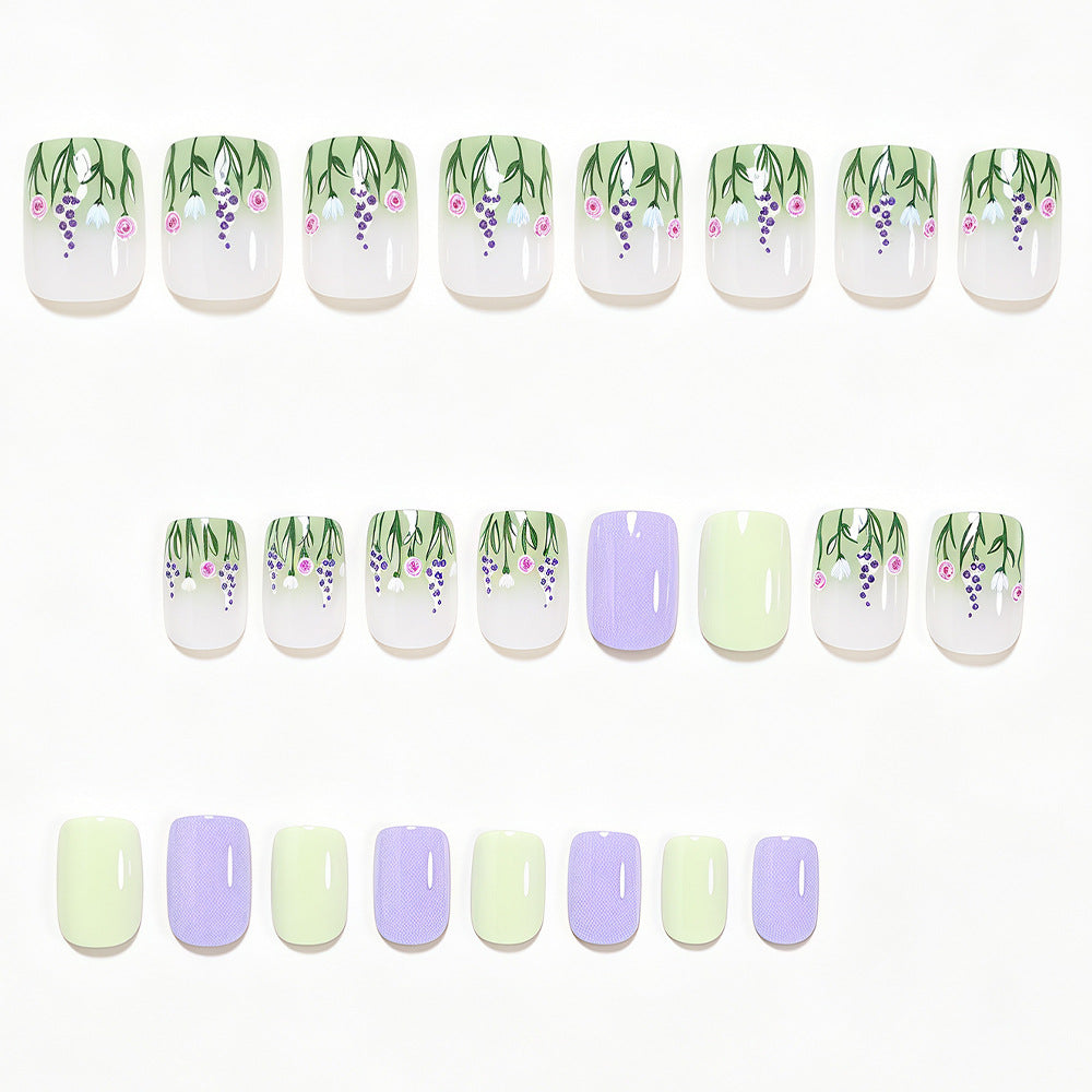 Floral Themed Press-On Nail Art Bowlift