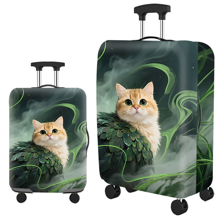 Tropical Leaf Print Hard Shell Luggage Bowlift