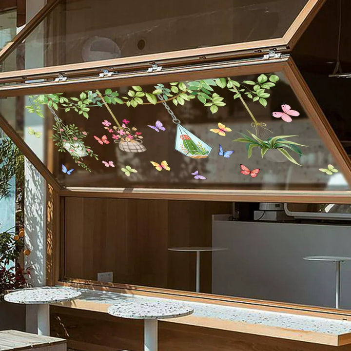 BowLift | 💐 Colorful Floral Bouquet Window Sticker 🖼️ (Removable without leaving marks)