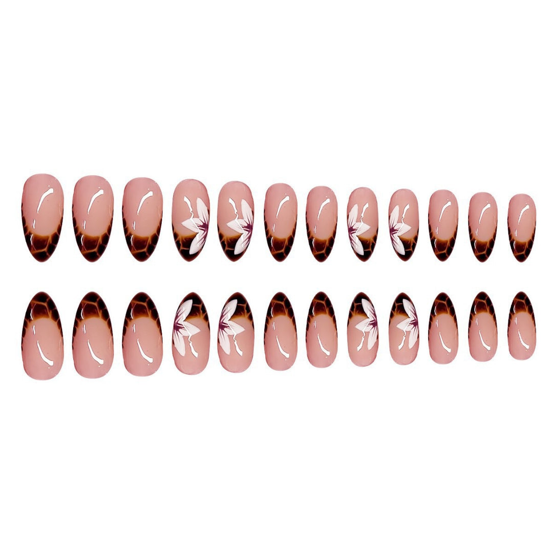 Floral and Geometric Press-On Nail Art Bowlift