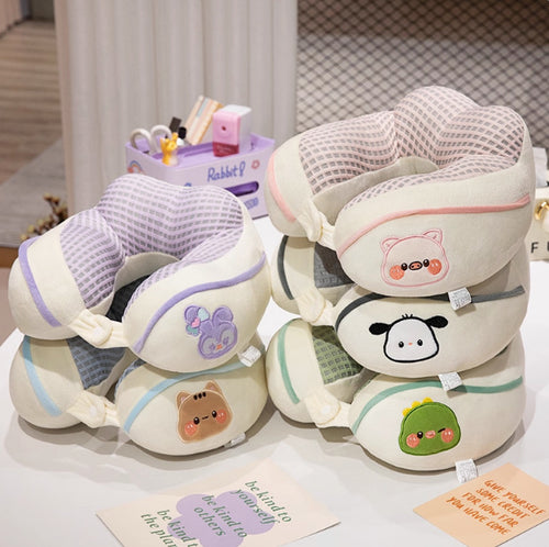 ergonomic plush neck pillow with animal motif Bowlift