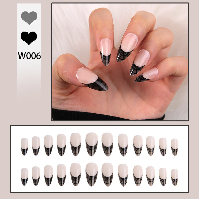 Artful nail tips with elegant spider web pattern Bowlift