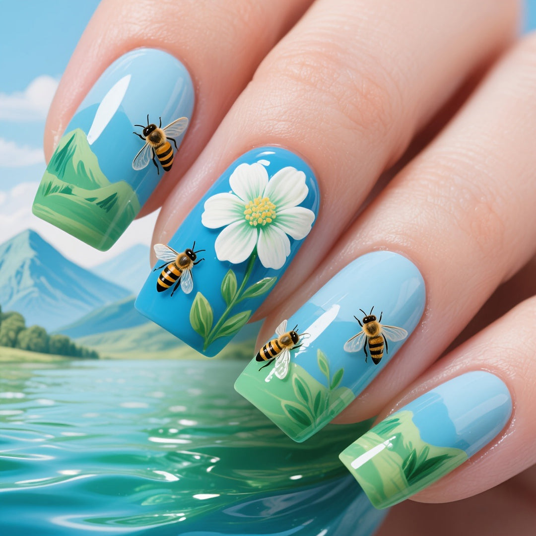 Nature-Inspired 3D Nail Art Bowlift