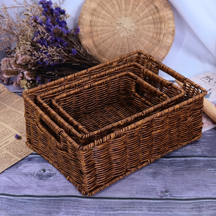 Ladies elegant woven storage basket set Bowlift