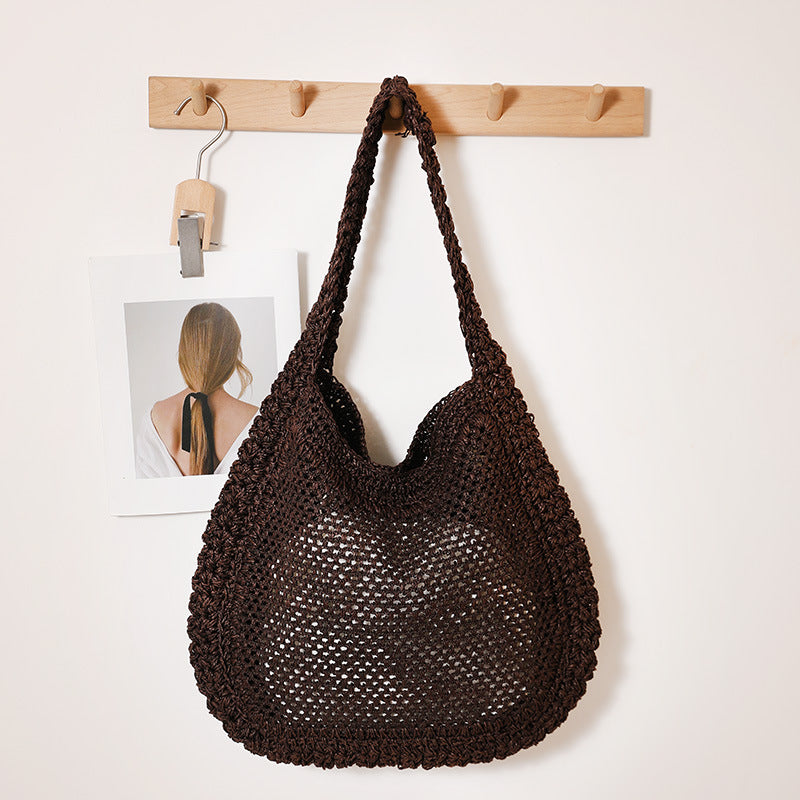Hand-knotted net tote bag Bowlift