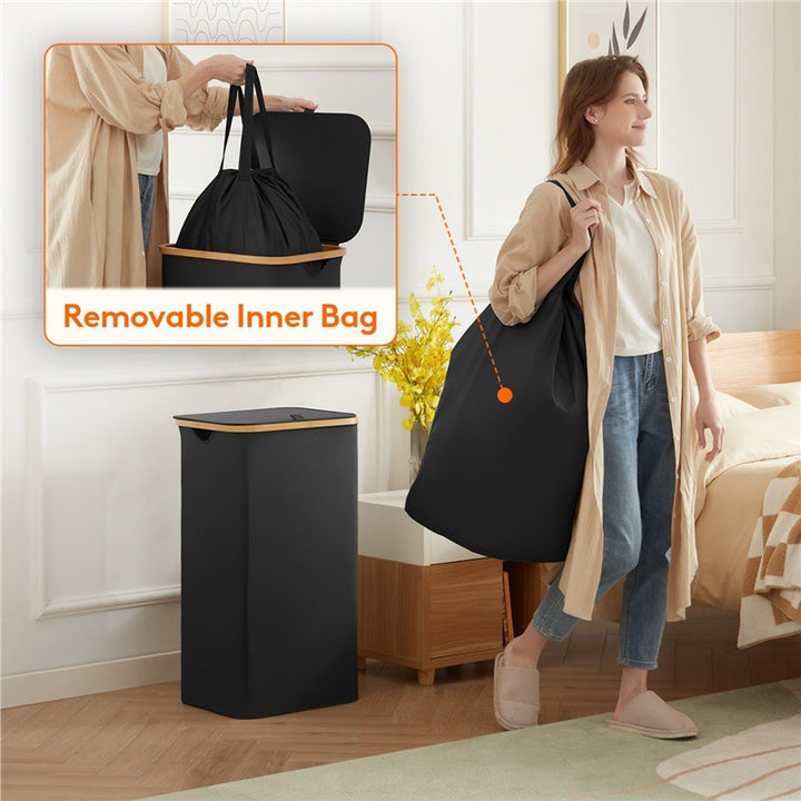 Laundry separation system with practical carrying handles and removable inner bag Bowlift