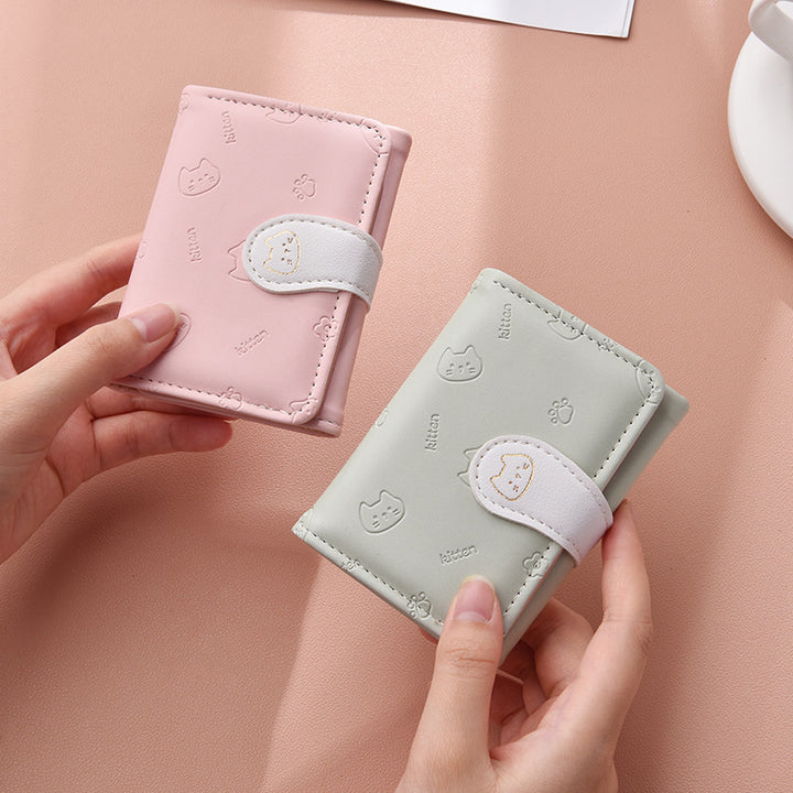 Cute Cat-Themed Card Wallet Bowlift