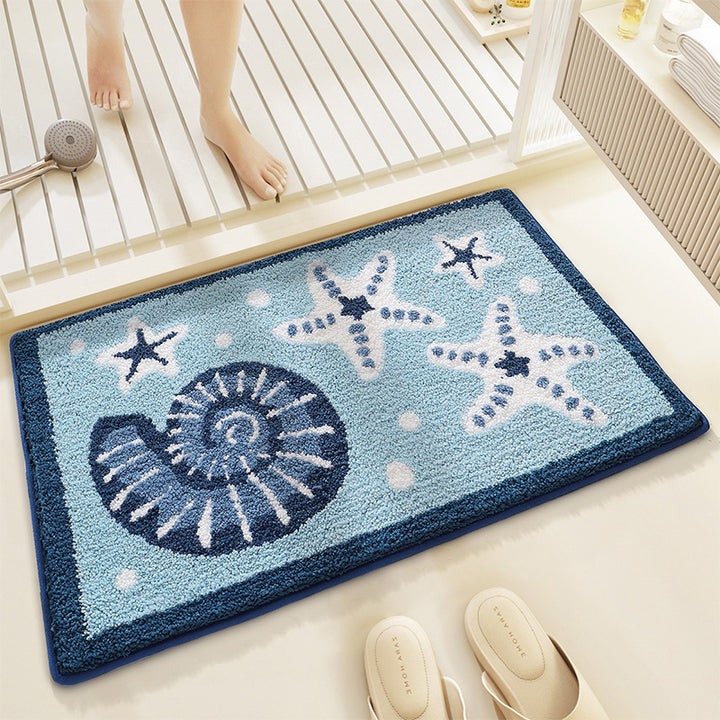 Unisex Coastal-Themed Bath Mat Bowlift