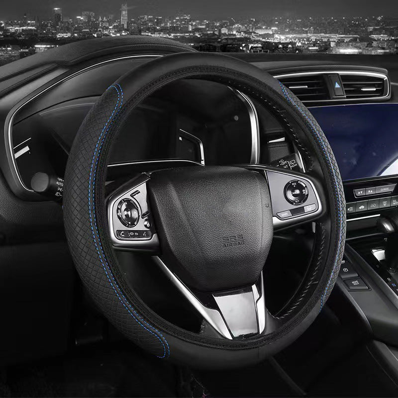Premium Non-Slip Leatherette Steering Wheel Cover with Quilted Grip and Heat Resistant Padding Bowlift